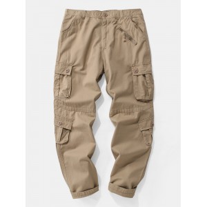 Mens Casual Multi Pockets 100  Cotton Cargo Pants