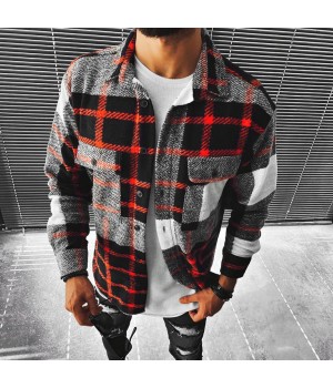 Men's plaid long sleeve shirt HF0217-02-03