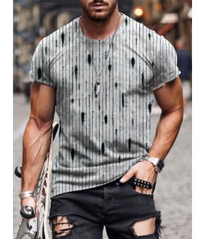 Fashion striped men's short sleeves HF1602-01-03