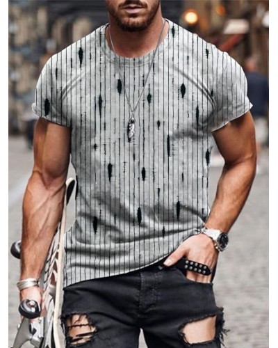 Fashion striped men's short sleeves HF1602-01-03