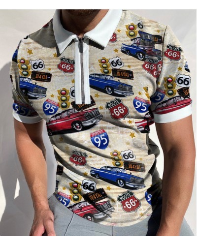 Men's printed short sleeve shirt HE1306-04-04