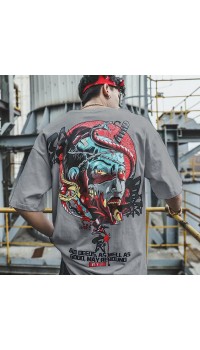 Men's Short Sleeve Back Skull Pattern HE1307-04-02