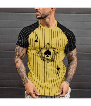 Ace of spades pattern short sleeve men's HE1307-04-07