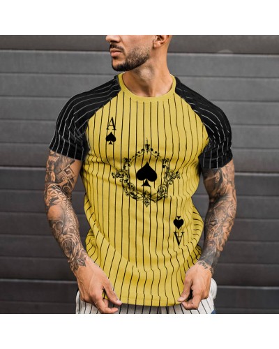 Ace of spades pattern short sleeve men's HE1307-04-07