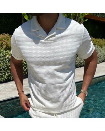 Men's white short sleeve polo shirt HE1402-02-04