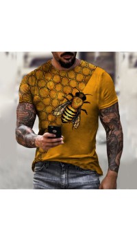 3D printed pullover loose short sleeve men's HF0703-03-03