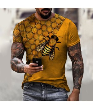 3D printed pullover loose short sleeve men's HF0703-03-03