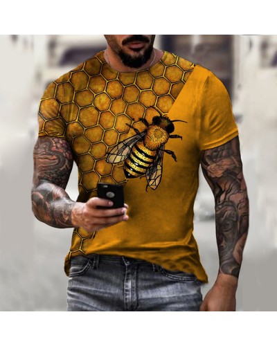 3D printed pullover loose short sleeve men's HF0703-03-03