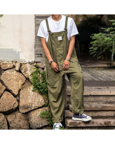 Men's suspender loose casual pants  HF0118-04-04