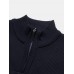 Mens Solid Color High Neck Knitted Warm Long Sleeve Sweaters