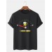 Mens Beers Fuel Meter Print Cotton Short Sleeve T  Shirts