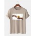 Mens Beers Figure Hand Graphic Cotton Short Sleeve T  Shirts