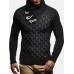 Mens Graphics Knitted Texture High Neck Warm Pullover Sweaters