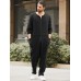 Men Loose Long Sleeve Onsie Solid Color Trousers