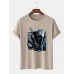 Mens Guitar Anime Figure Graphic Short Sleeve Cotton Leisure T  Shirts